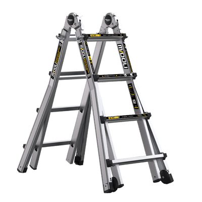 镁多力大巨人伸缩梯子家用多功能升降梯工程梯铝合金折叠梯人字梯