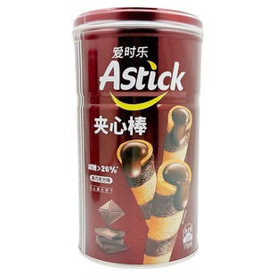 Astick爱时乐威化卷心酥330g罐装夹心饼干巧克力草莓酸奶味零食