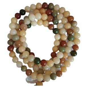 天然原色菩提根手串108颗苹果圆念珠多宝项链文玩diy配件饰品