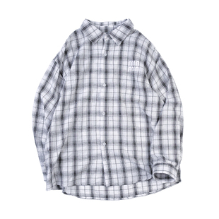 男童春夏装2025新款儿童黑白格子衬衫中大童儿童装长袖防晒衬衣薄