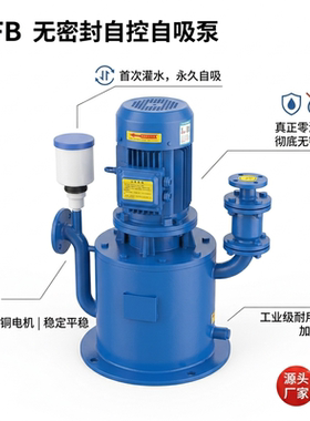 源头工厂WFB型无密封自控自吸泵大吸程耐腐蚀污水排放泵矿用化工