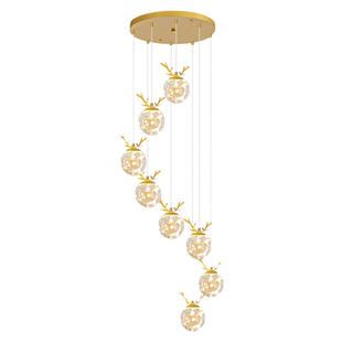 现代简约满天星楼梯长吊灯轻奢loft复式别墅客厅大灯公寓楼梯吊灯