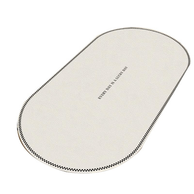 椭圆形防水防油防烫皮革餐桌垫