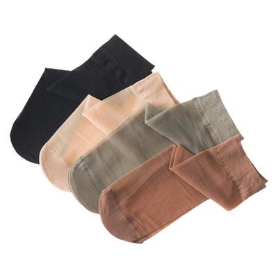 浪莎夏季薄款水晶丝直筒肉色短袜