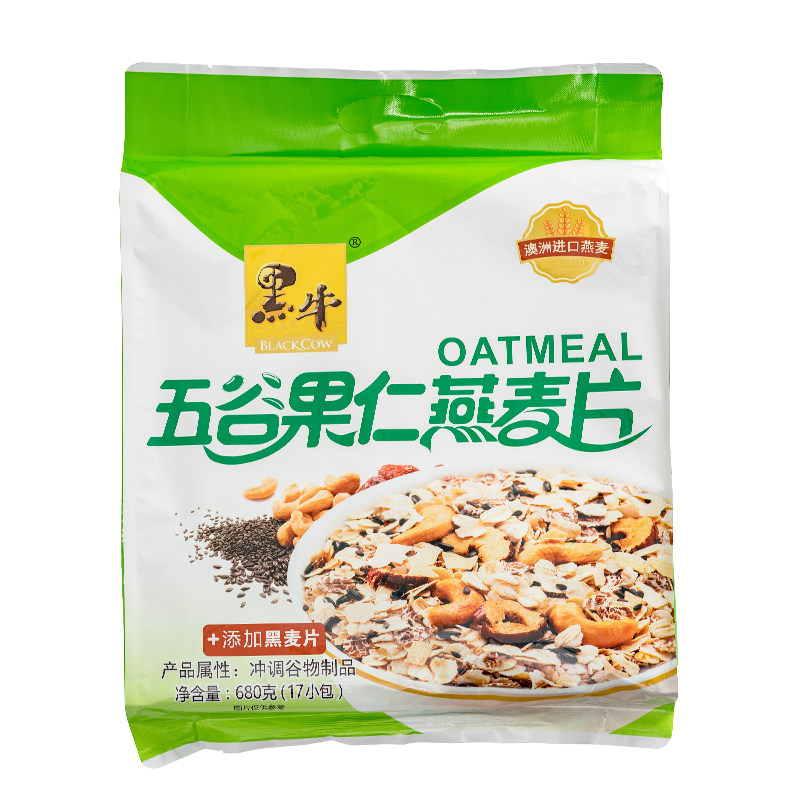 五谷果仁燕麦片黑牛多种谷物代餐