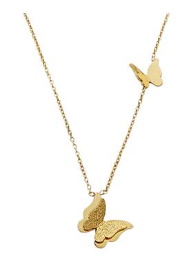 钛钢不褪色蝴蝶项链锁骨链