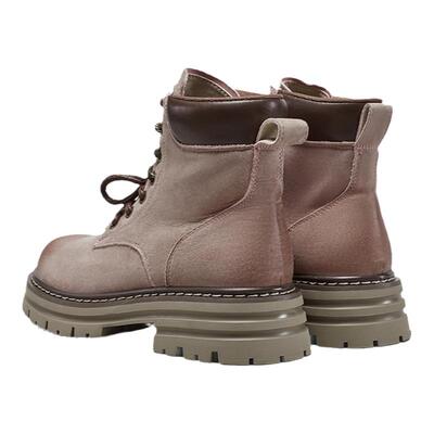 YRC黄色马丁靴女款秋季新款厚底真皮英伦风短靴复古大黄靴