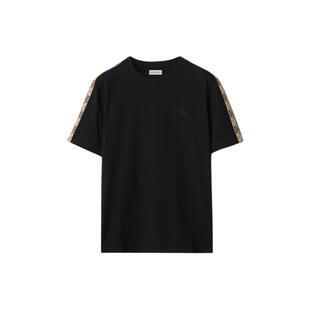 【24期免息】BURBERRY女装 格纹装饰棉质 短袖T 恤衫 多色