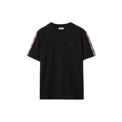 格纹装饰棉质T恤衫BURBERRY