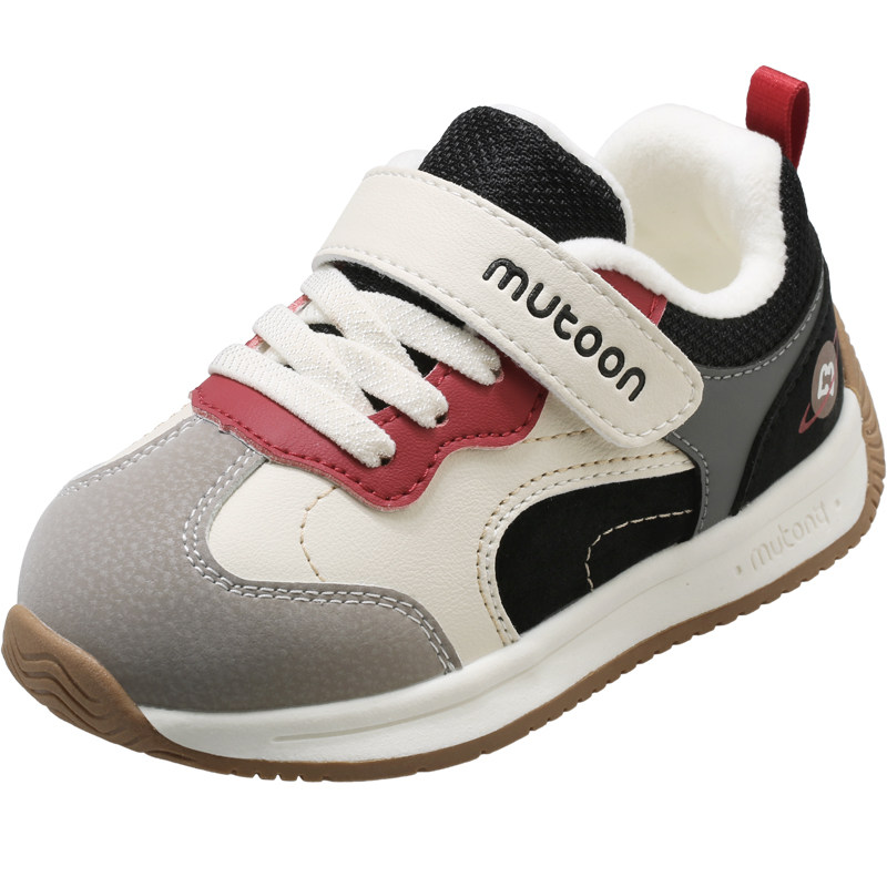 牧童儿童运动鞋2025冬季新款男童小阿甘运动鞋加绒保暖女童二棉鞋