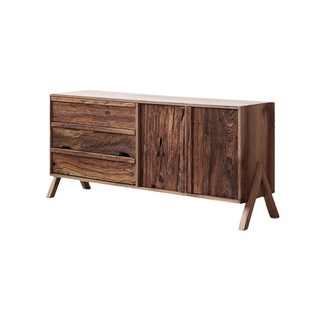 Ni+尼家侘寂风全实木餐边柜复古斗柜中古民宿会所储物矮柜玄关柜