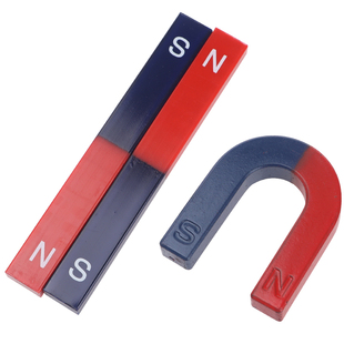 教学磁铁学生用初中物理实验小学科学启蒙儿童圆形长方形条形磁铁的两极马蹄U型U形强磁磁石吸铁石大号教具