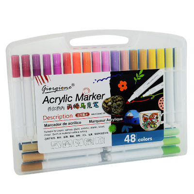 丙烯马克笔不透色可叠色48色套装