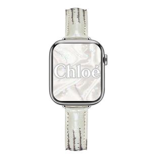 宣人适用iwatchS11/s10苹果s9细新款小蛮腰蜥蜴真皮质手表表带apple watch8se76541代Ultra2高级小众创意男