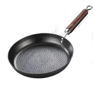 ssgp三四钢手工锻打锤纹铁煎锅