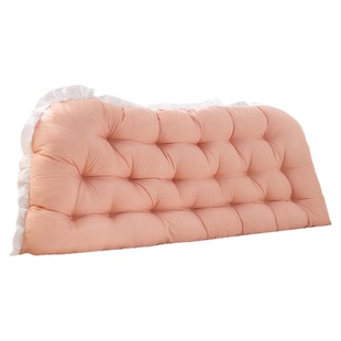 浅粉床上靠枕加高时尚床头靠垫加厚大靠背卧室榻榻米软包双根绑带