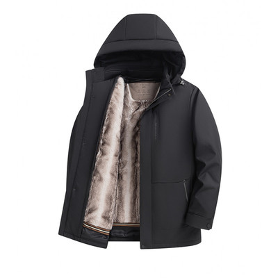 皮尔卡丹鹅绒羽绒服男可拆卸内胆