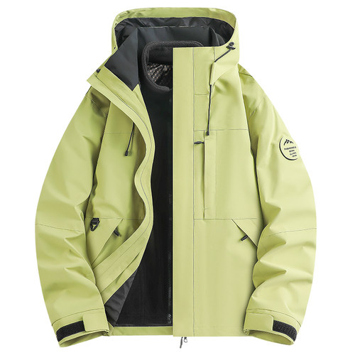 稻草人冲锋衣女2025新款秋冬季三合一户外防风羽绒内胆保暖外套男