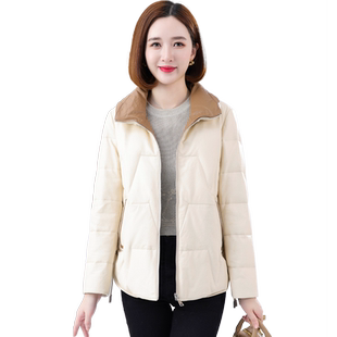 真皮羽绒服女短款2026冬新正品牌洋气质时尚鸭绒海宁绵羊皮衣外套