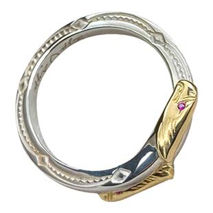 银创鹫见太郎钻石眼双鹰头戒指s925银手工定制情侣对戒银饰男指环