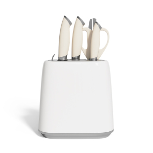 Velosan温仑山鹅卵石刀具套装厨房组合菜刀家用切菜砍剁骨刀架套