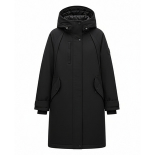 【时空道宇联名】鸭鸭2025新款长款羽绒服男女同款派克服工装外套