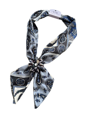 韩国AZNAVOUR/GRAIN de BEAUTE 百搭布艺丝巾 毛衣链围巾式项链