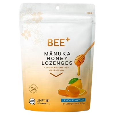 新西兰bee+麦卢卡柠檬味UMF13+蜂蜜润喉糖153g【限期202707】