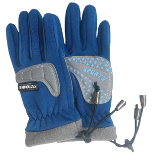 儿童滑冰手套滑雪场防水防寒加绒保暖秋冬钓鱼拉绳防风6岁9岁11岁