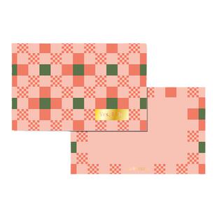 少女情怀总是诗｜复古粉绿格子生日贺卡明信片送女生闺蜜圣诞节新年结婚礼物信封信纸手写空白小卡片高级感