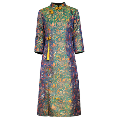 香薇姿真丝蜀锦改良旗袍新中式