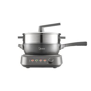 美的钛陶不粘电炒锅家用新款炒菜锅多功能分体式电火锅蒸煮一体锅