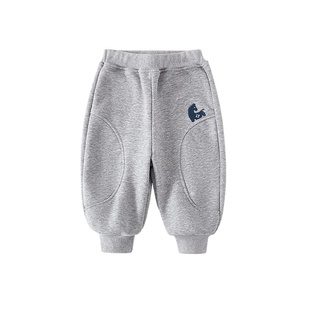 男童加绒裤子一体绒儿童薄绒卫裤男宝宝运动裤春秋款外穿长裤春季