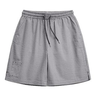 马登工装轻美式休闲泡泡纱男裤短裤透气日系通勤简约五分裤男夏春