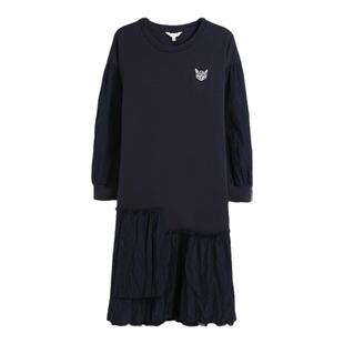 蒲PUKKA 女装棉质连衣裙秋季设计感拼接针织裙商场同款