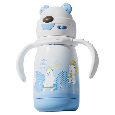 巴布豆儿童保温杯防呛吸管水杯