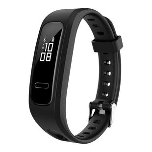 适用华为手环4e表带3e运动荣耀手环5篮球版跑步手表硅胶腕带AW70环带4Running双色替换带黑色时尚配件