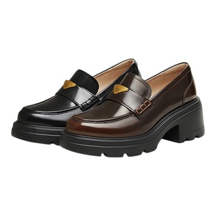 TATA他她预言家粗跟乐福鞋女鞋英伦风JK鞋小皮鞋7GZ21AA5