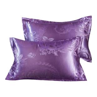 天丝枕套一对装冰丝绸贡缎提花欧式真丝成人情侣婚庆学生枕芯套