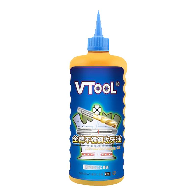VTOOL不銹鋼攻牙油銅鐵鋁不銹鋼專用攻絲油機(jī)用防銹油500ML切削油