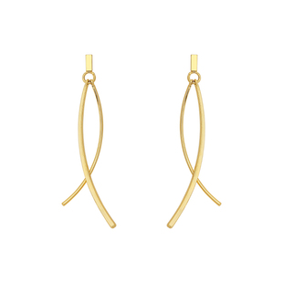 Cinderella 圆脸显瘦交叉鱼尾耳环无痛蚊香盘冷淡风耳夹无耳洞女