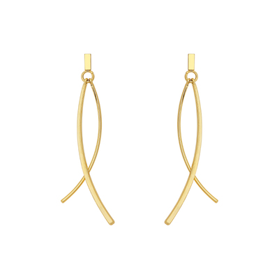 cinderella圆脸显瘦交叉鱼尾耳环