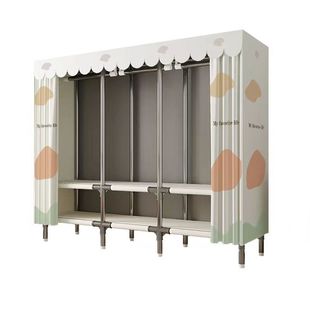 26mm钢管不锈钢布衣柜家用卧室出租房用加厚加粗全钢架简易组装