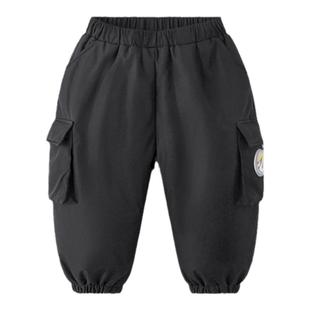 小宝宝羽绒裤加绒冬季女童屁屁裤男童工装裤冬款儿童裤子加厚冬装