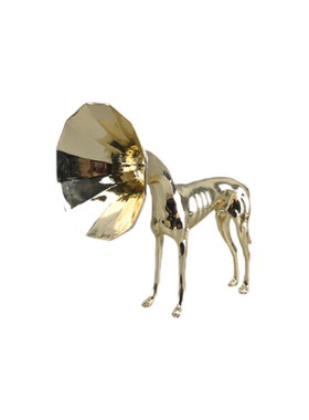 轻奢个性小众动物金色喇叭狗摆件