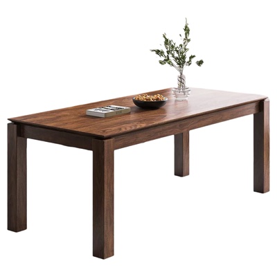 南美胡桃木全实木餐桌原木书桌茶桌客厅吃饭桌子长方形家用饭桌椅