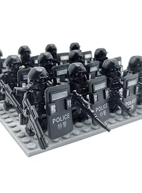重型装甲特警战狼拼装积木玩具