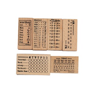 WEEK BAR手账日付万年历日期实木印章 星期时间轴图章 手帐装饰