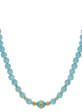 LAMUANA极光猫眼琉璃项链原创设计小众高级感毛衣链复古串珠73732