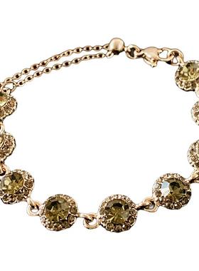 高级感茶色锆石串珠手链闺蜜手饰